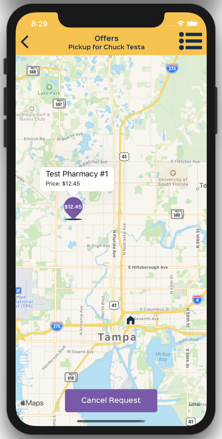 A map screenshot of the BeeSmart app.